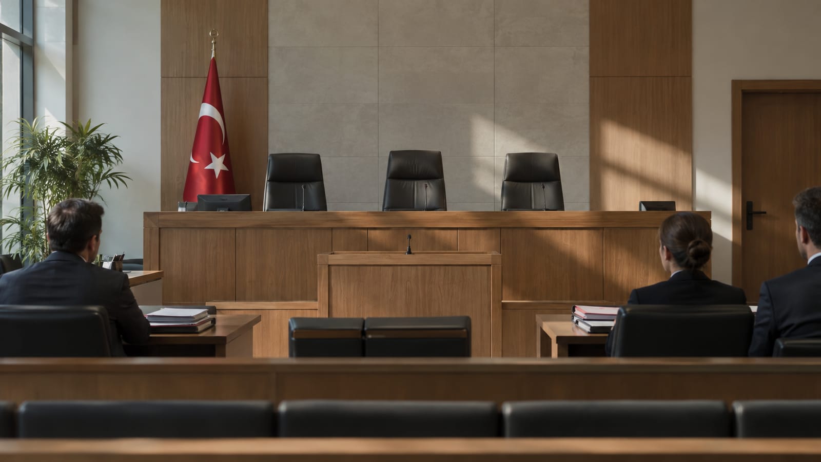 Çağdaş sade Türkiye ağır ceza duruşma salonu