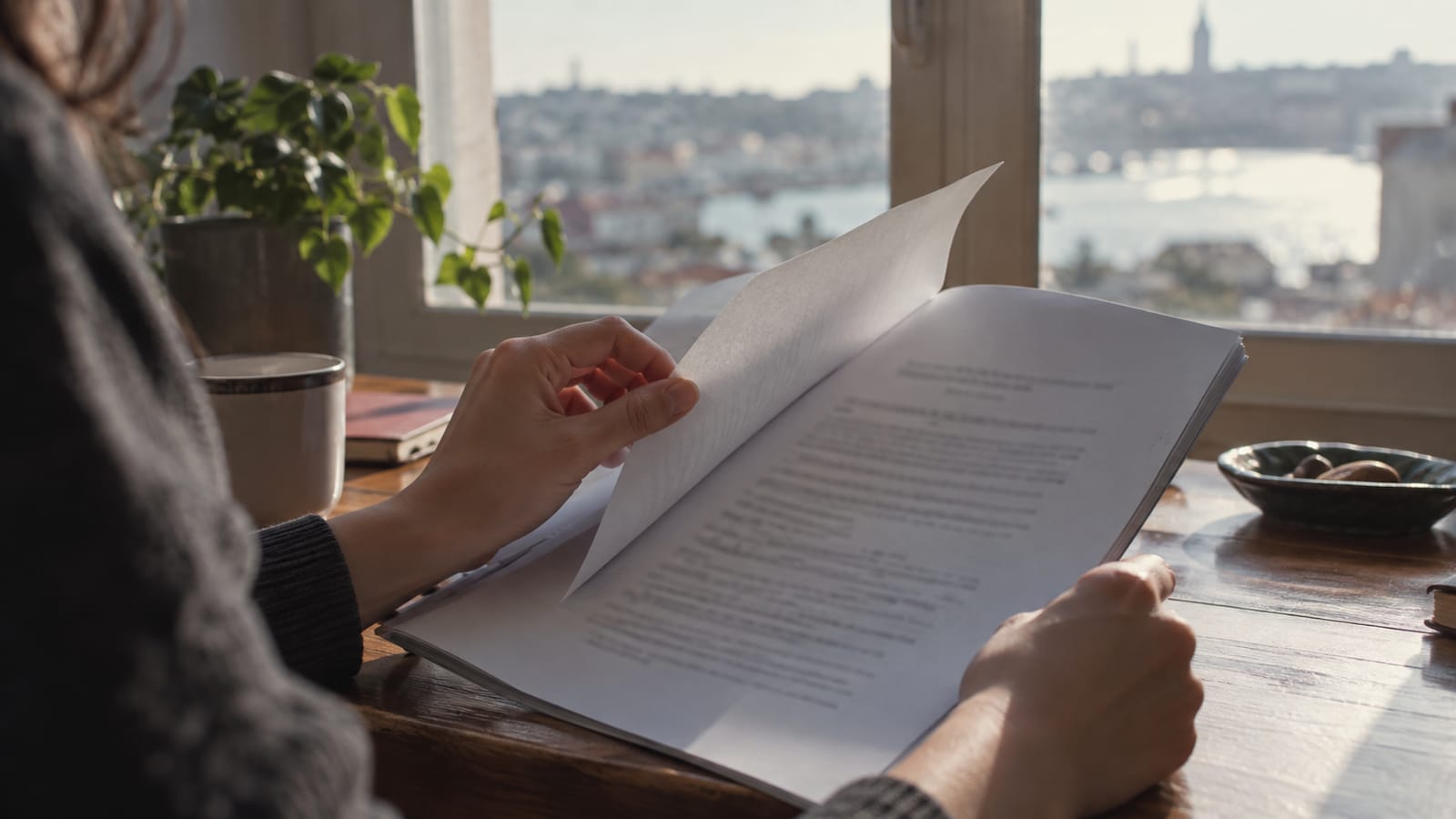 Temsili fotoğraf: Pencere önünde çok sayfalı bir yazıyı okuyan kişi