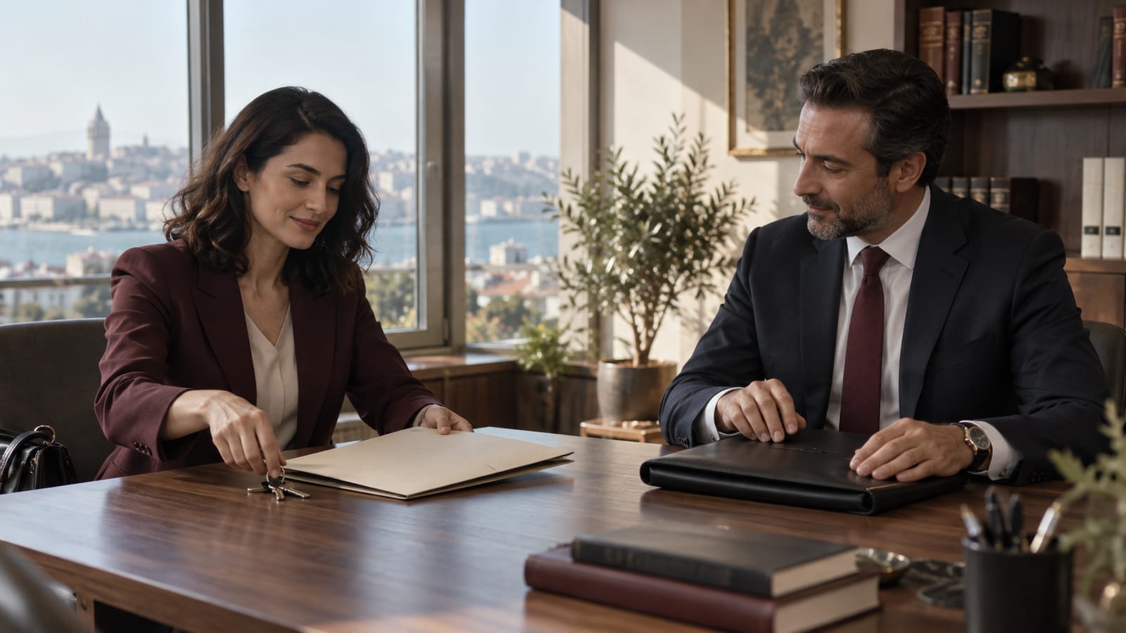 Yetki dosyası ve anahtarı geri alan müşteri ile avukat